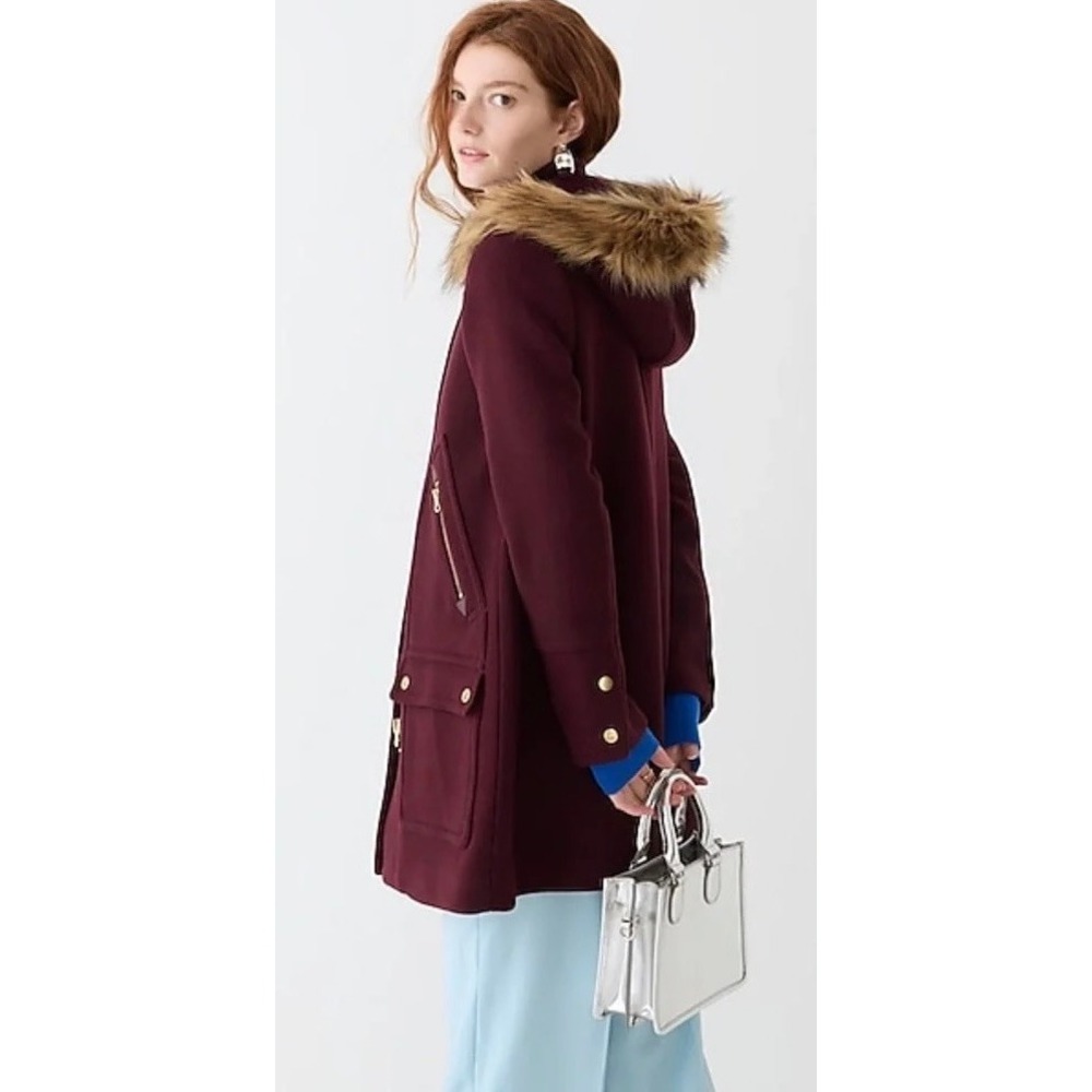 J.Crew J. CREW Chateau Parka Italian Wool Stadium Cloth Nello Gori Size 00 - Picture 8 of 16